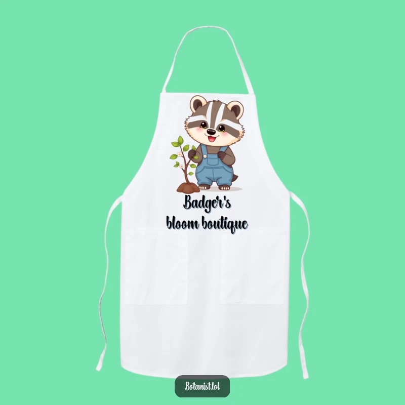 Funny Badger Apron - Gardener's Helper, Unique Funny Gift for Cooks