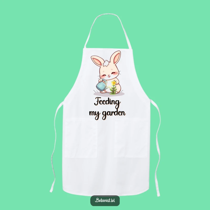 Funny Bunny Flower Apron: Gardener's Determination - Fun Funny Gift for Cooks