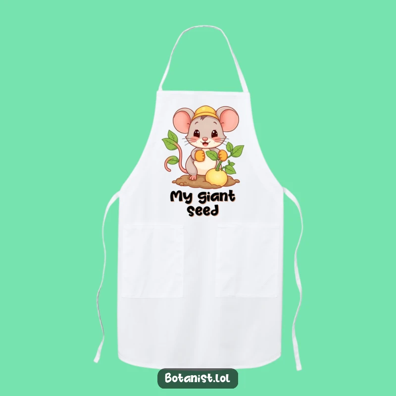 Funny Mouse Gardener Apron: Giant Seed Planter, Kitchen Fun Gift