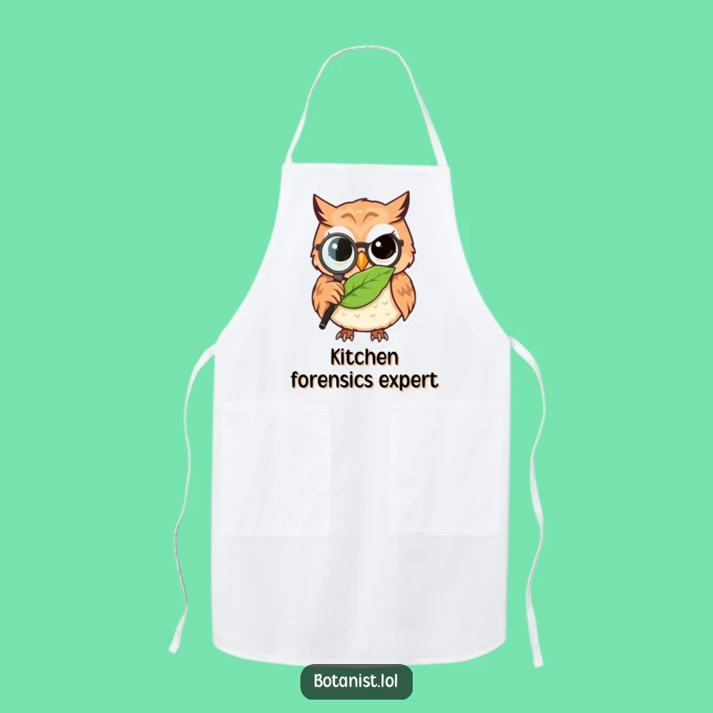 Funny Owl Detective Apron: Cook or Craft with Keen Observation!