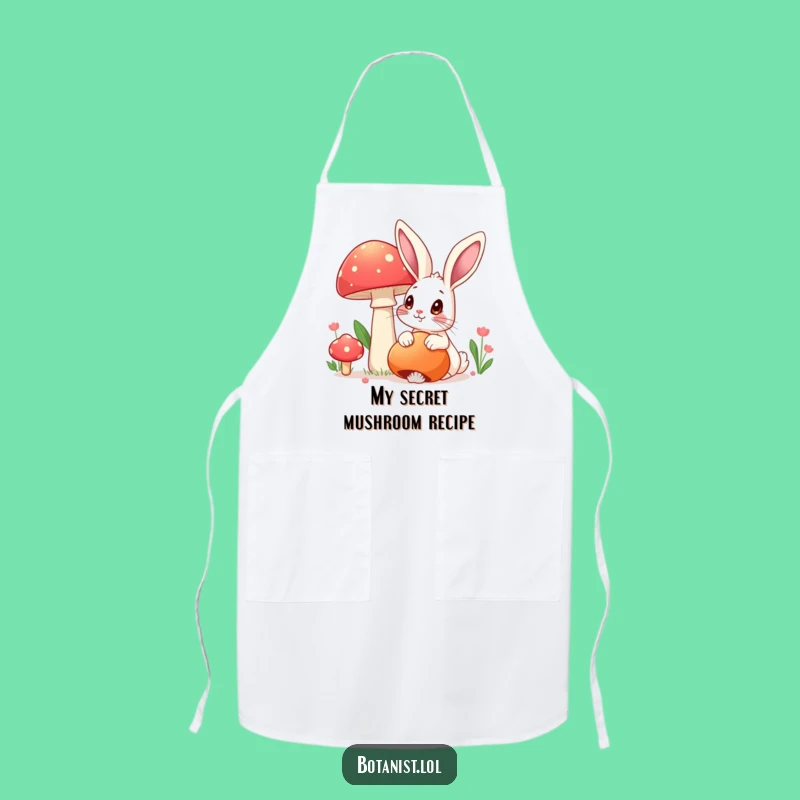 Funny Rabbit Mushroom Apron: Fantasy Kitchen Fun Gift!