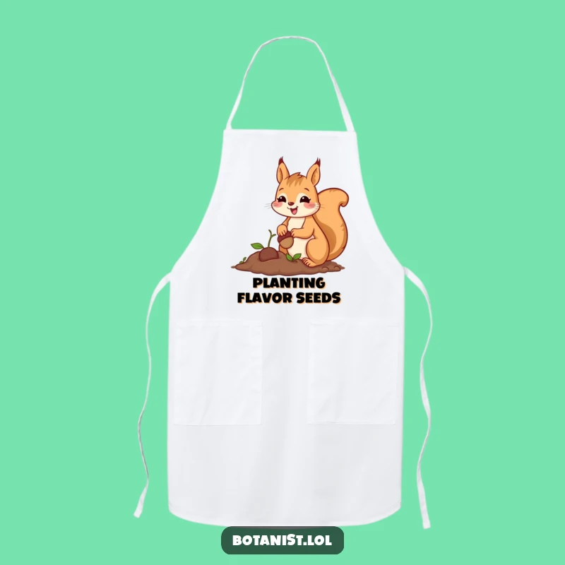 Funny Squirrel Gardener Apron: Cheerful Kitchen Wear for Budding Horticulturists