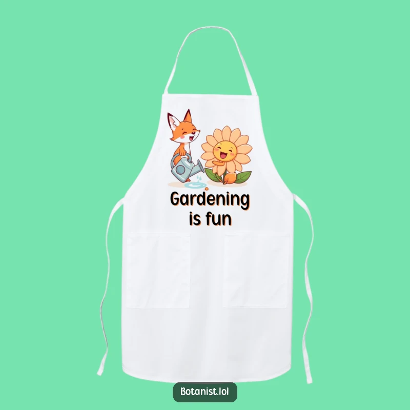 Funny Fox Flower Apron: Garden with Cute Charm!