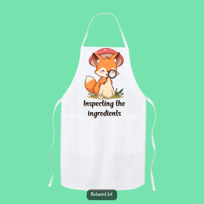 Funny Fox Mushroom Apron: Kitchen Investigator's Gear - Fun Funny Gift for Cooks