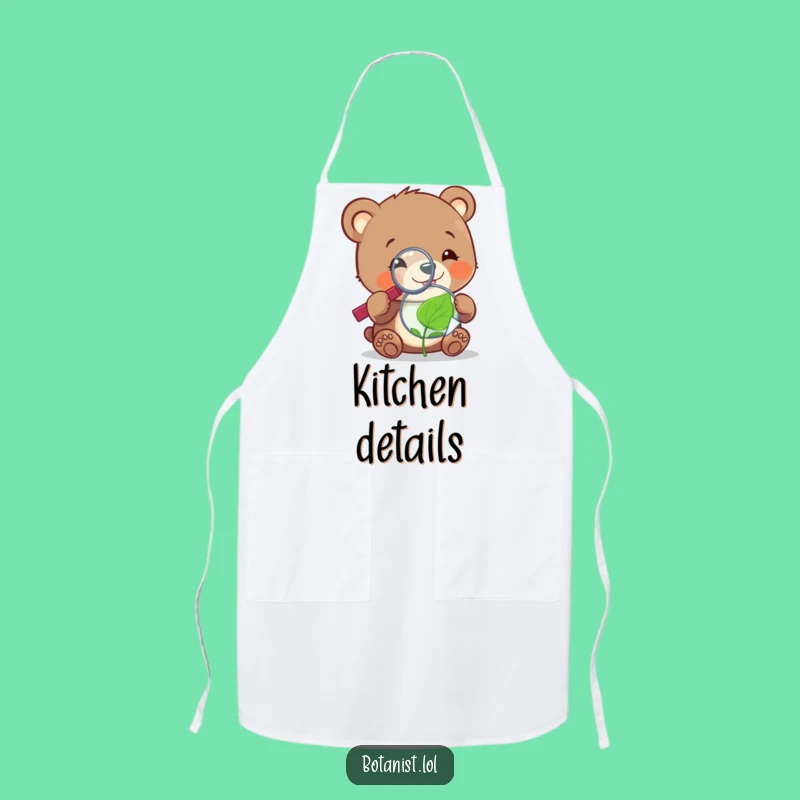 Funny Bear Cub Leaf Apron: Explore Nature with Cute Charm!