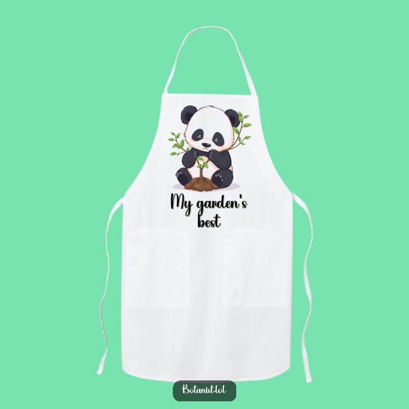 Funny Panda Repotting Apron: Garden with Peace, Zen Panda for Your Kitchen