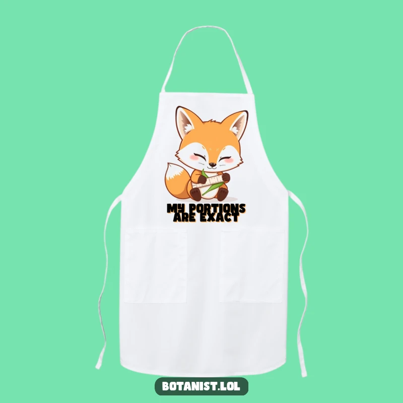 Funny Fox Measuring Leaf Apron: Hilarious Kitchen Wear for Nature-Loving Chefs
