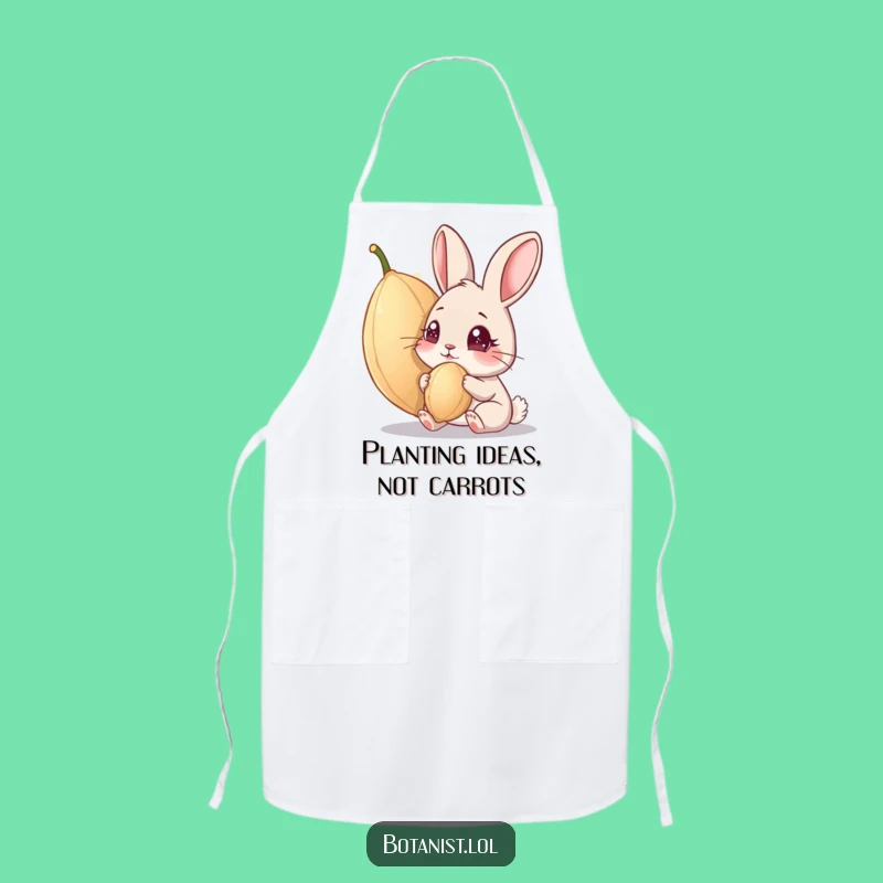 Funny Curious Rabbit Apron - Kitchen Fun and Hilarious Gardener's Gift