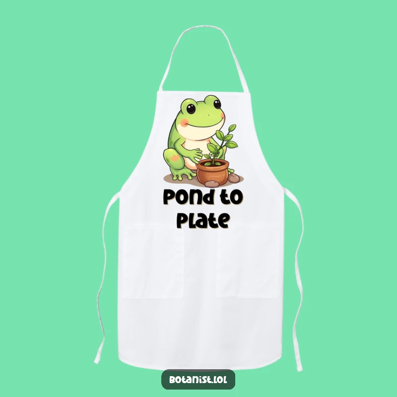 Funny Frog Gardener Apron - Kitchen Nature Fun Funny Gift