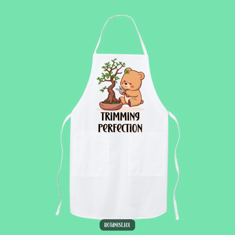 Funny Bonsai Bear Apron - Hilarious Kitchen Helper Funny Gift for Gardeners