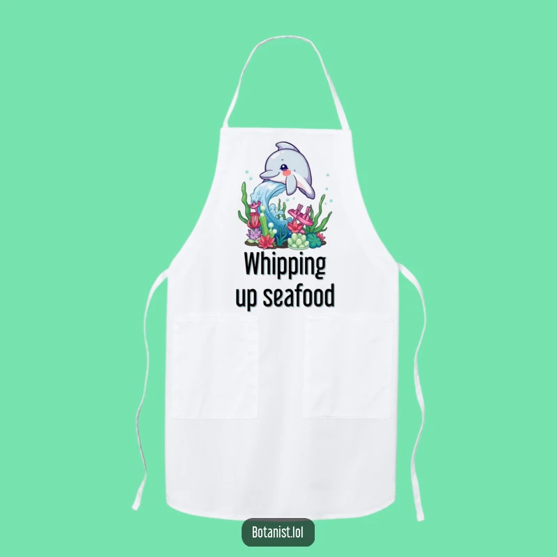 Funny Dolphin Chef Apron: Water Splash, Aquatic Kitchen Gift