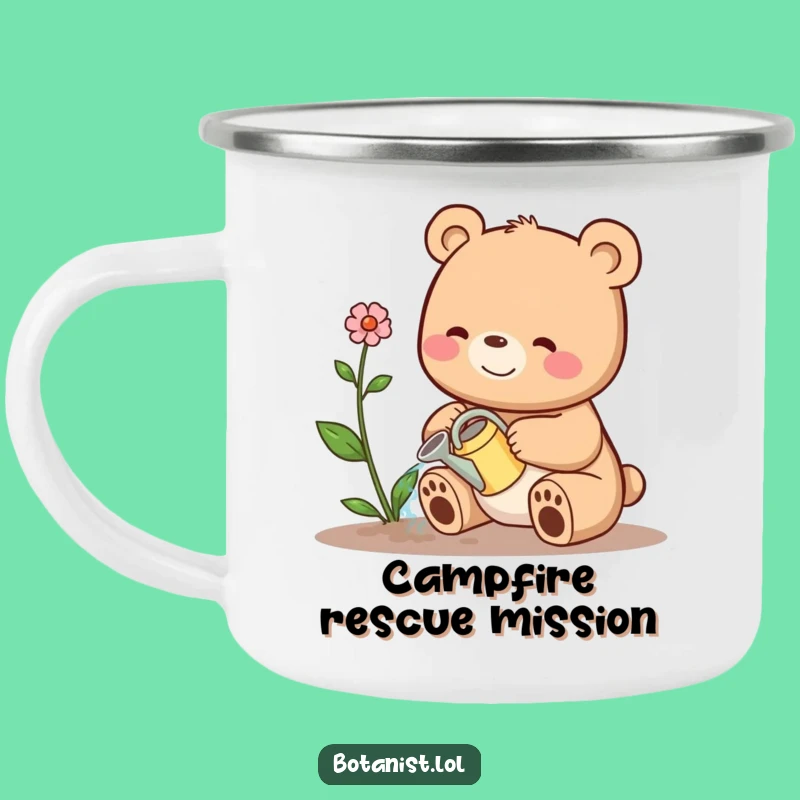 Funny Bear Plant Watering Camping Mug: Outdoor Nurturing Gift!