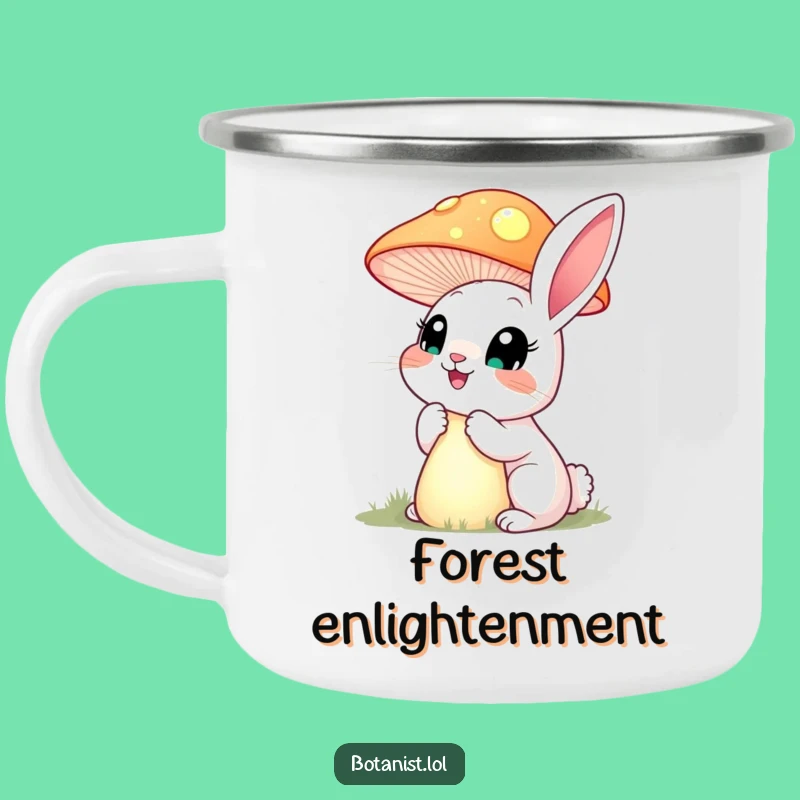 Funny Rabbit Mushroom Camping Mug: Glowing Wonders for Campfire Tales!