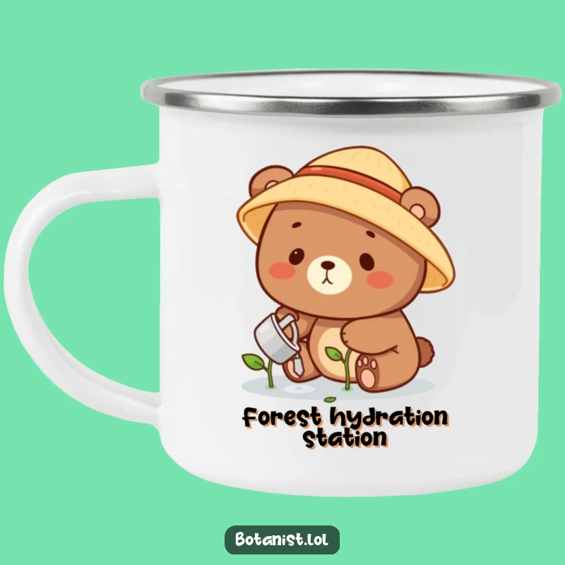 Funny Bear Gardener Camping Mug: Enjoy Nature with a Happy Bear, Perfect Funny Gift!