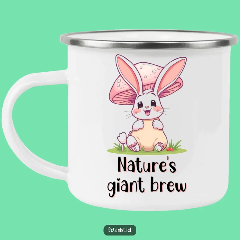 Funny Bunny Mushroom Camping Mug - Adventure and Laughter Outdoors
