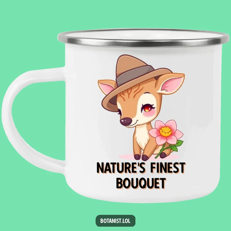 Funny Deer with Hat Camping Mug - Durable Drinkware for Nature Adventures