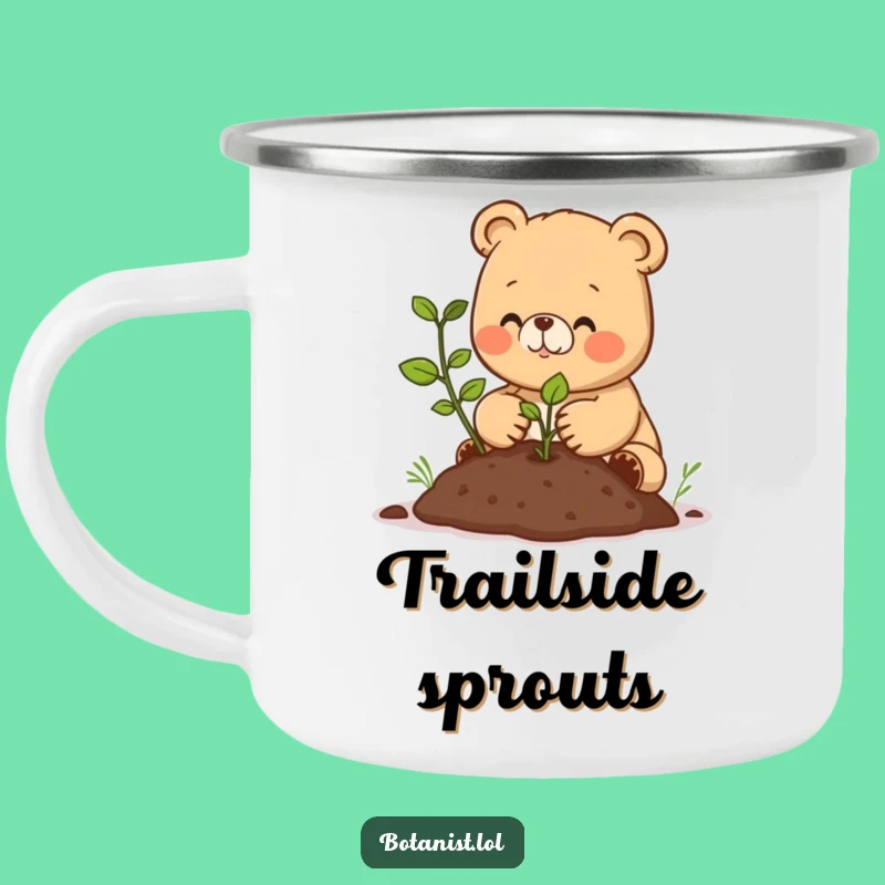 Funny Happy Bear Cub Camping Mug - Rustic Gardener Gift for Outdoors