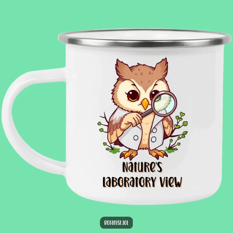 Funny Owl Scientist Camping Mug: Hilarious Outdoor Drinkware for Nature Explorers