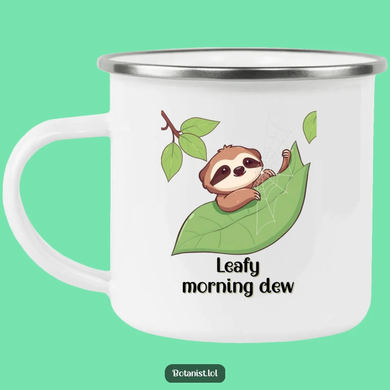 Funny Sloth Spiderweb Camping Mug: Relaxed Adventures, Hilarious Nature Gift
