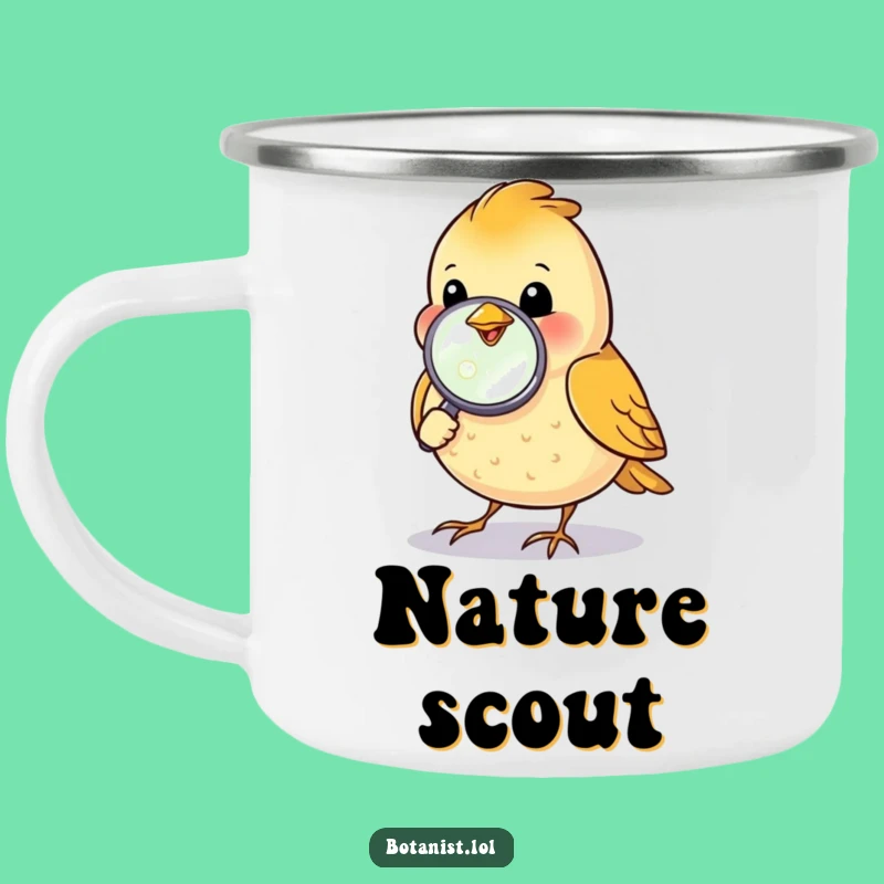 Funny Bird Magnifying Glass Camping Mug - Enjoy Discoveries with this Curious Critter's Outdoor Gift