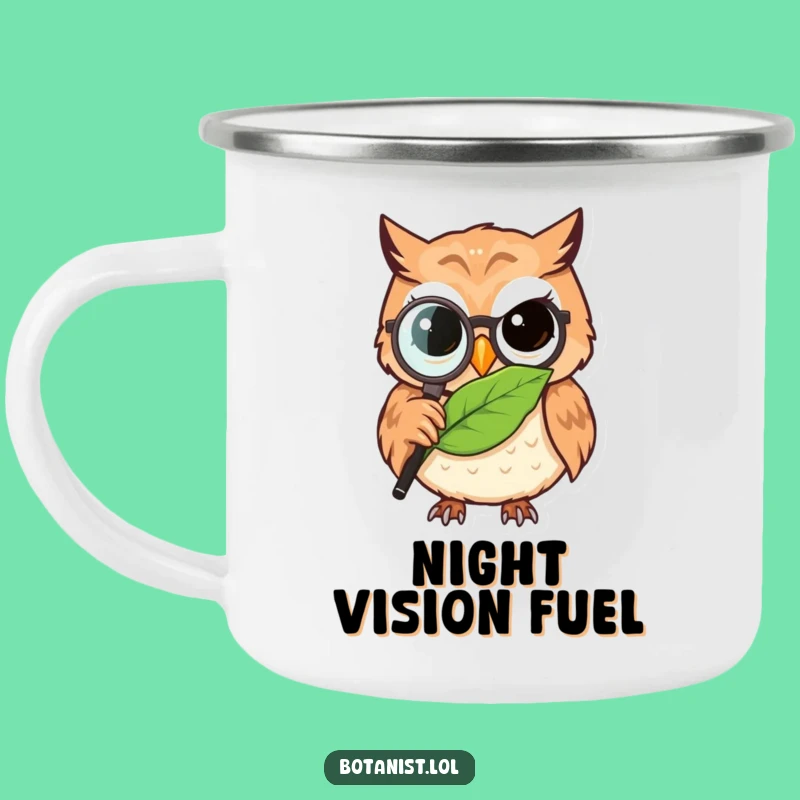 Funny Owl Detective Camping Mug: Sip Smartly with a Wise Owl!