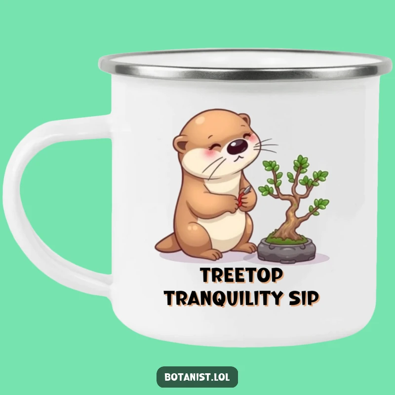 Funny Otter Bonsai Camp Mug: Enjoy Drinks with Precise Nature Charm Outdoors