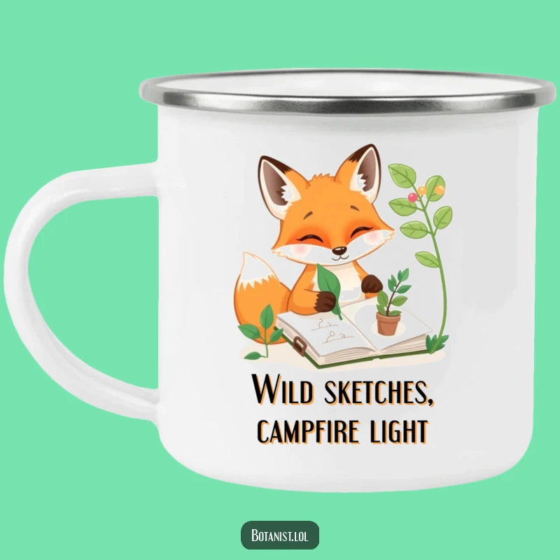 Funny Fox Sketching Camping Mug: Outdoor Artistry Gift!