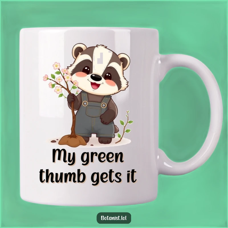 Funny Badger Gardener Mug: A Happy Pruner, Perfect Gift for Nature Lovers