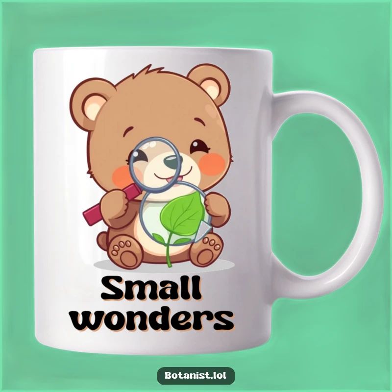 Funny Bear Cub Leaf Mug: Tiny Details, Big Laughs!