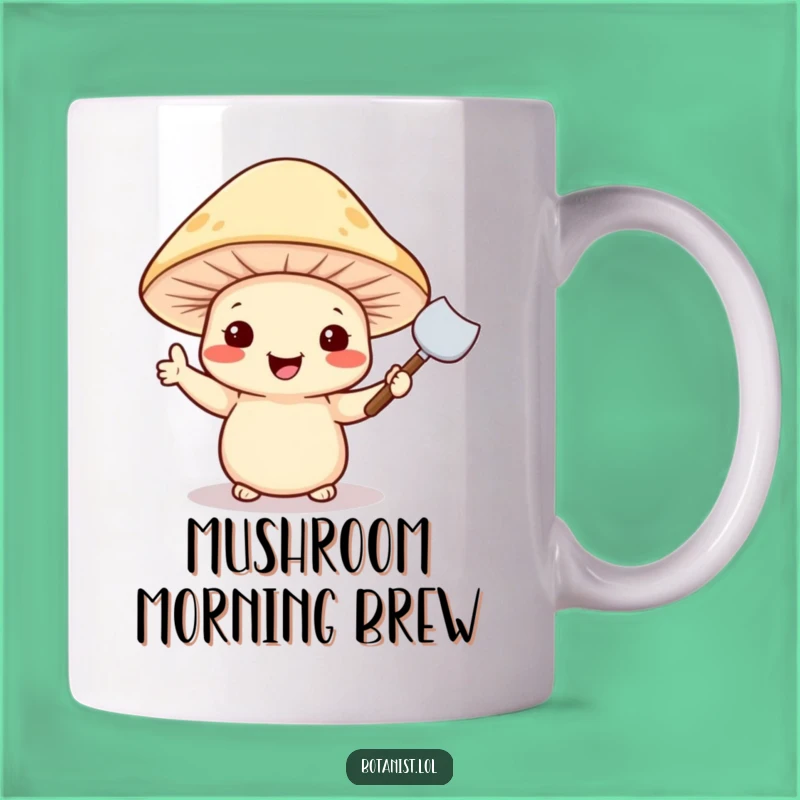 Funny Cheerful Mushroom Mug - Whimsical Gardener Funny Gift