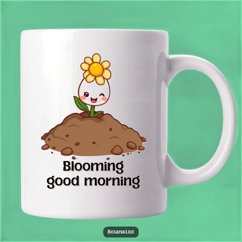 Funny Happy Flower Bud Mug - Sunshine & Smiles Funny Gift