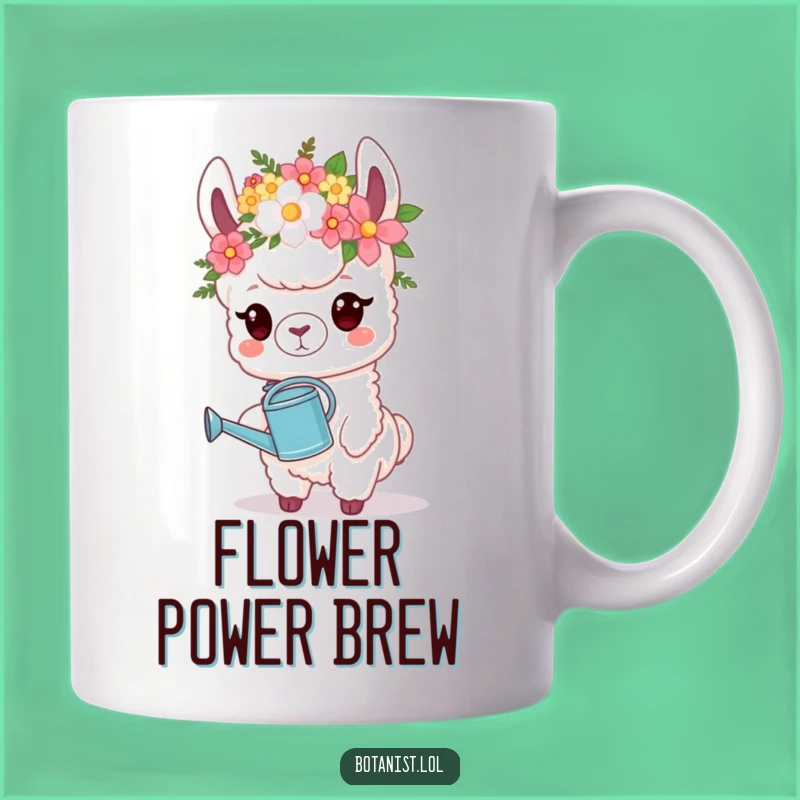 Funny Llama Gardener Mug: Proud Llama with Flower Crown, Perfect Gift!