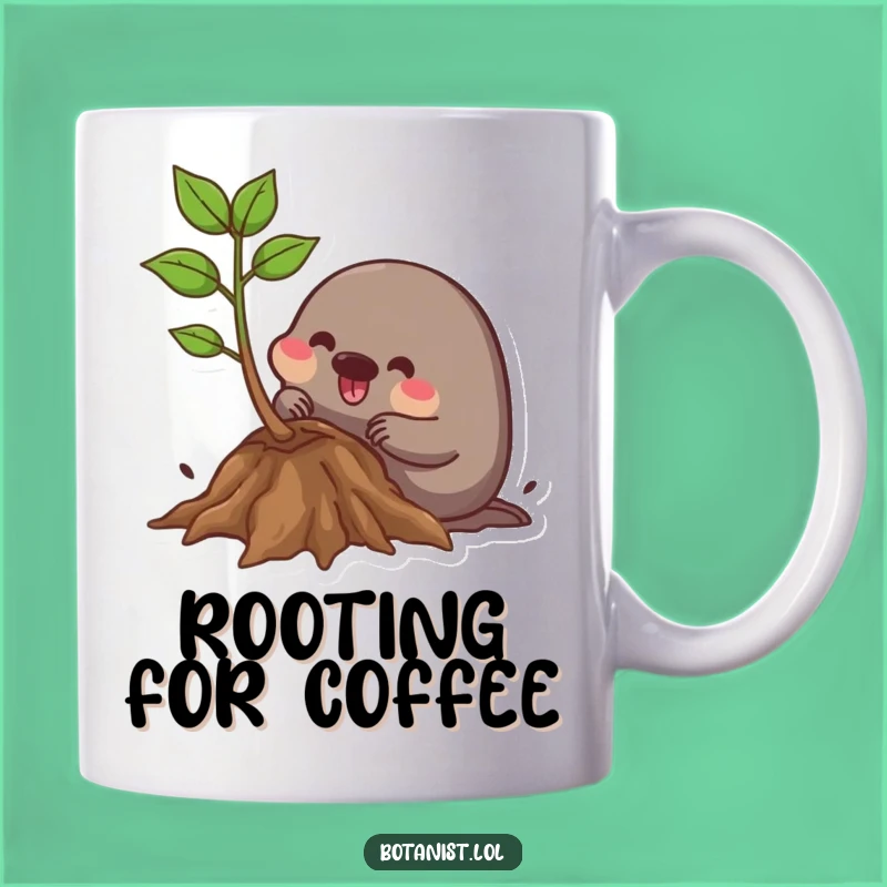 Funny Mole Gardener Mug: Determined Mole Digging Happy, Perfect Gardener Gift!