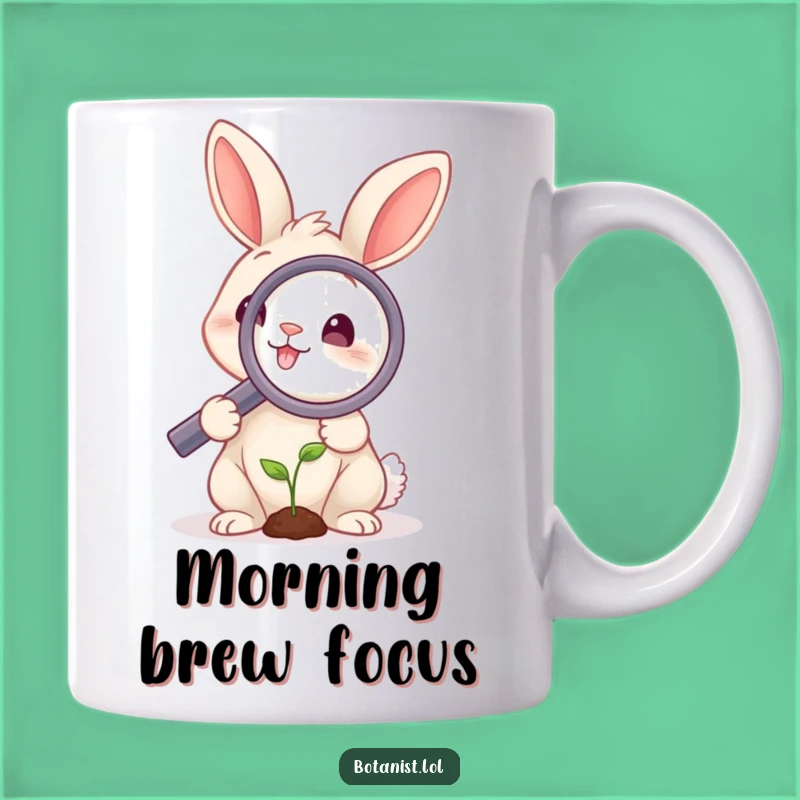 Funny Rabbit Magnifying Glass Mug: Discover Humor in Details Gift!