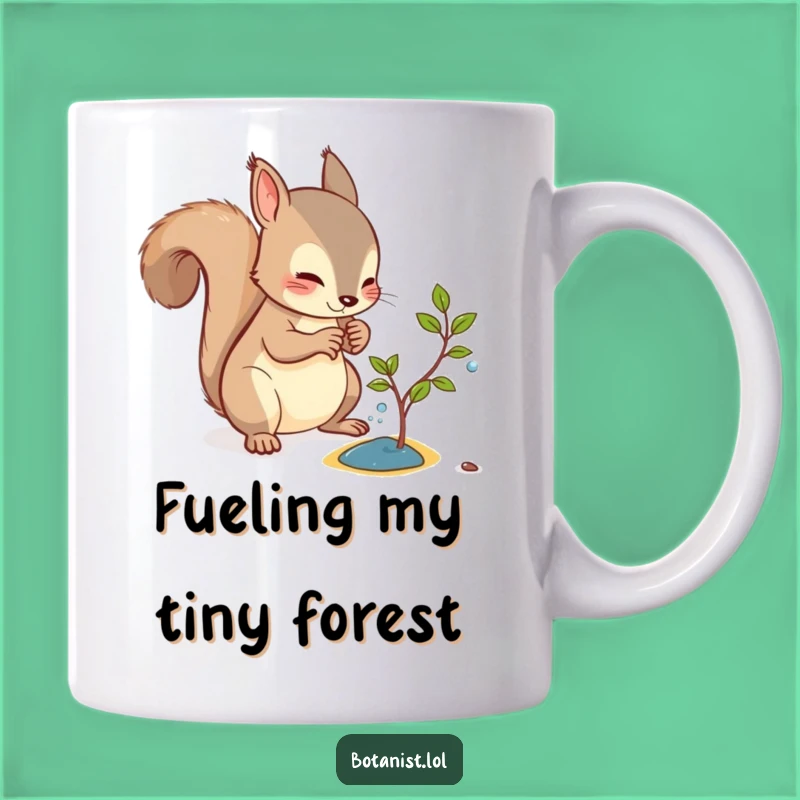 Funny Squirrel Watering Sapling Mug: A Quirky Gift for Nature Lovers