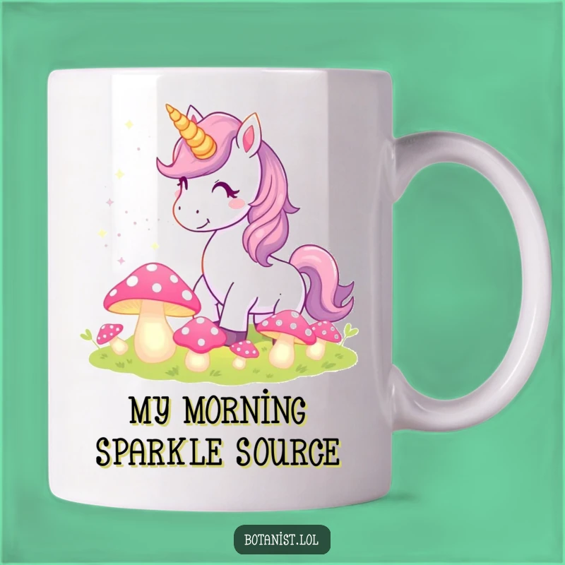Funny Unicorn Magic Mug: Whimsical Pixie Dust & Glowing Mushrooms, Perfect Unique Gift
