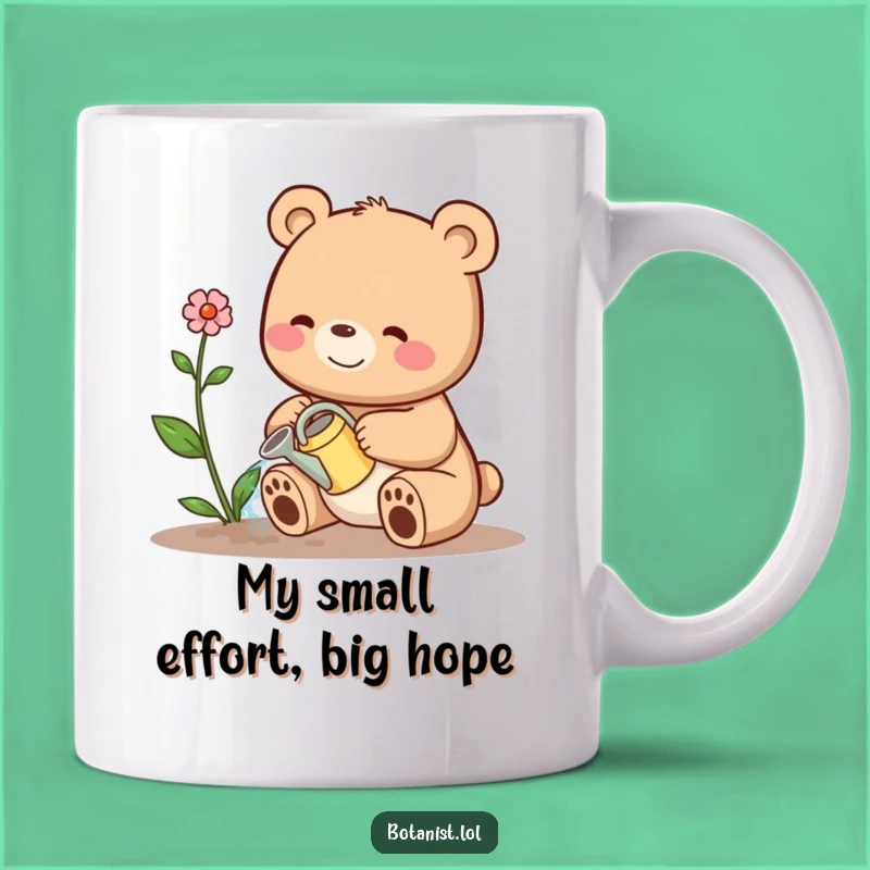 Funny Bear Plant Watering Mug: Hilarious Cartoon Gift for Plant Lovers!