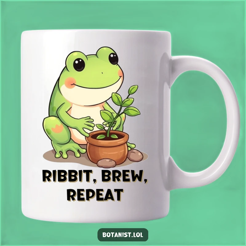Funny Frog Gardener Mug - Playful Sapling Care Funny Gift