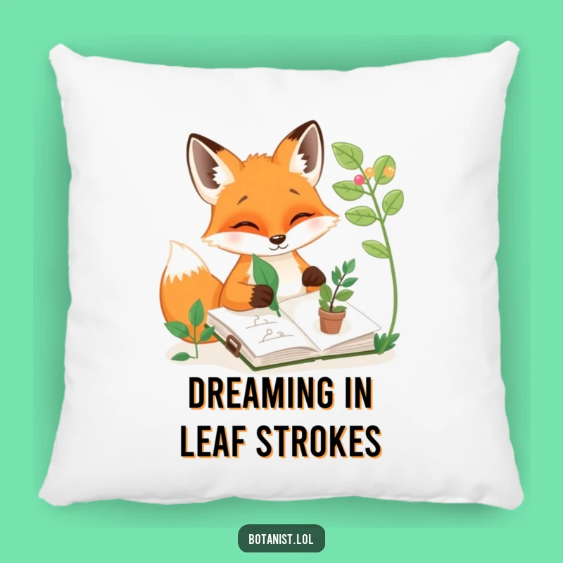 Funny Fox Sketching Pillow: Cozy Cartoon Cushion Gift!