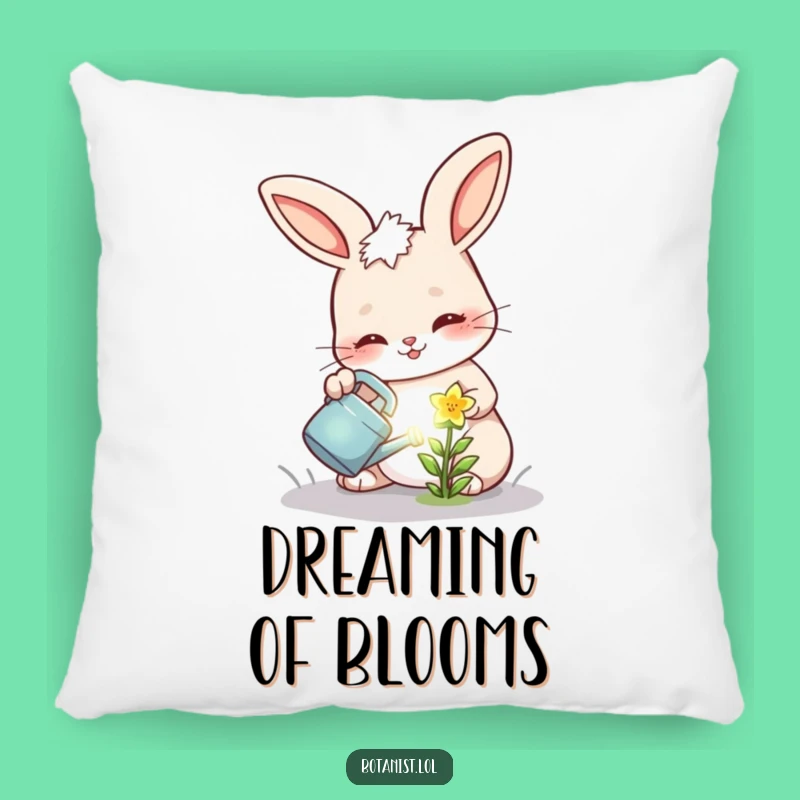 Funny Bunny Flower Pillow: Cozy Gardener's Comfort - Sweet Funny Gift Accent