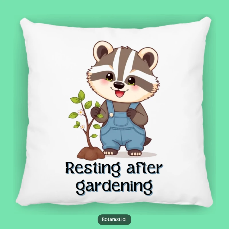 Funny Badger Pillow - Cozy Garden Decor, Adorable Funny Gift