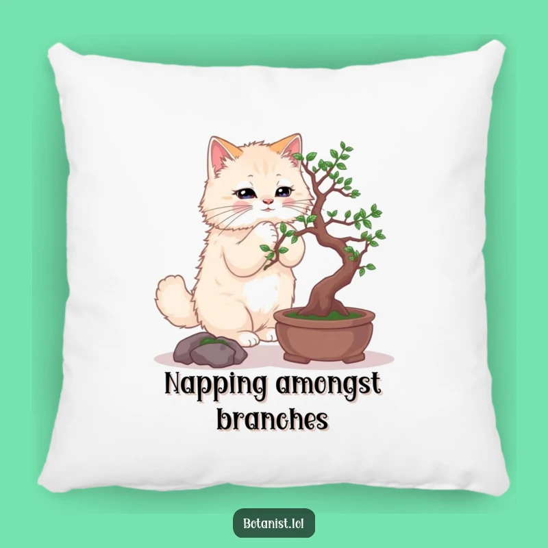 Funny Cat Bonsai Pillow: Cozy Comfort with Feline Finesse