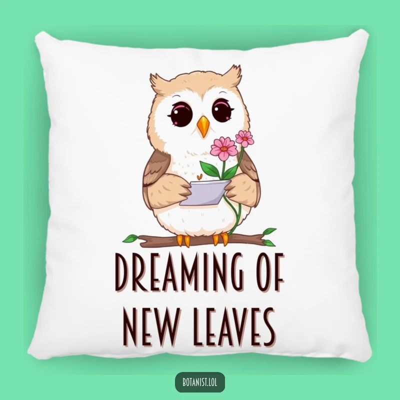 Funny Curious Owl Sketching Pillow - Cozy Artistic Decor, Comforting Gift