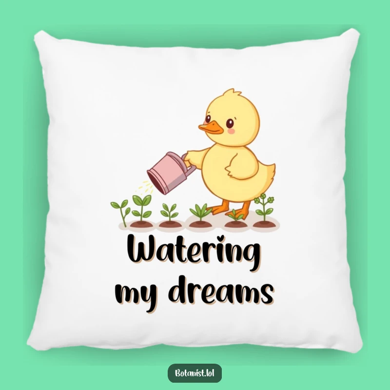 Funny Determined Duckling Pillow - Cozy Cushion for Garden Enthusiasts