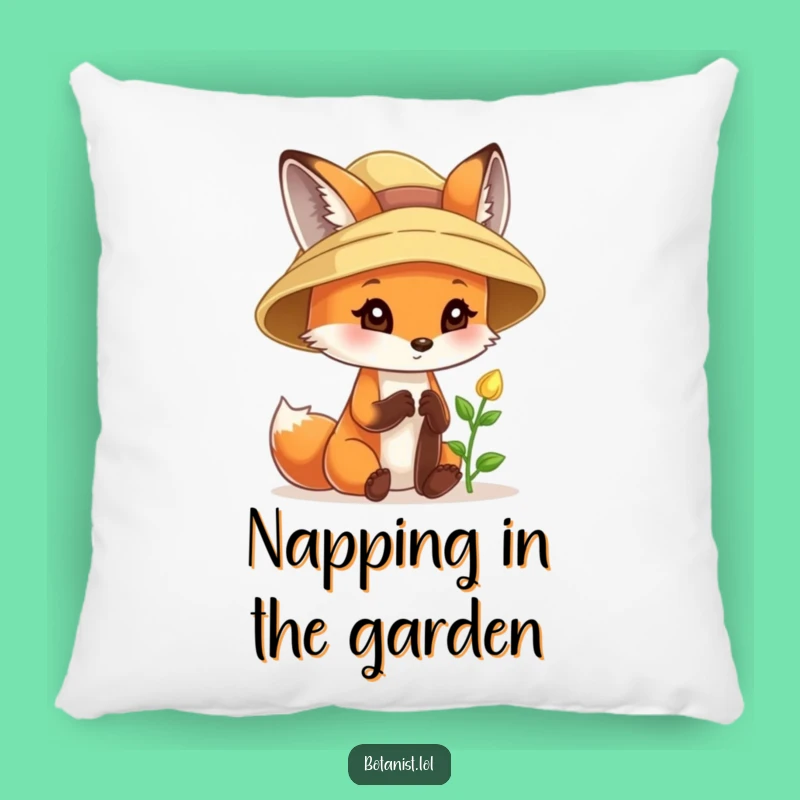 Funny Fox Sunhat Pillow - Cozy Delight Comfort Gift
