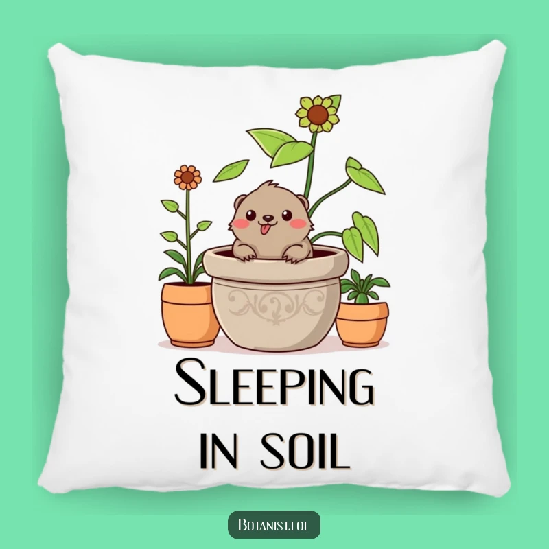 Funny Mole Pillow: Soft Plant Dweller Comfort - Cozy Garden Humor Gift