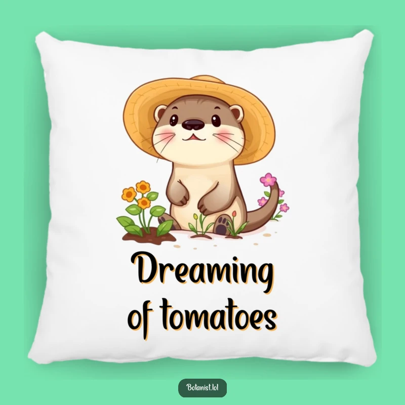 Funny Otter Garden Pillow: Cozy Comfort with a Sunny Touch