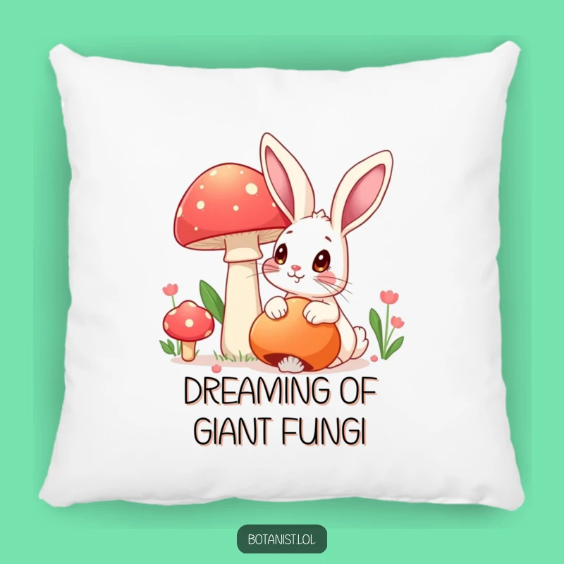 Funny Rabbit Mushroom Pillow: Cozy Cartoon Cushion Gift!