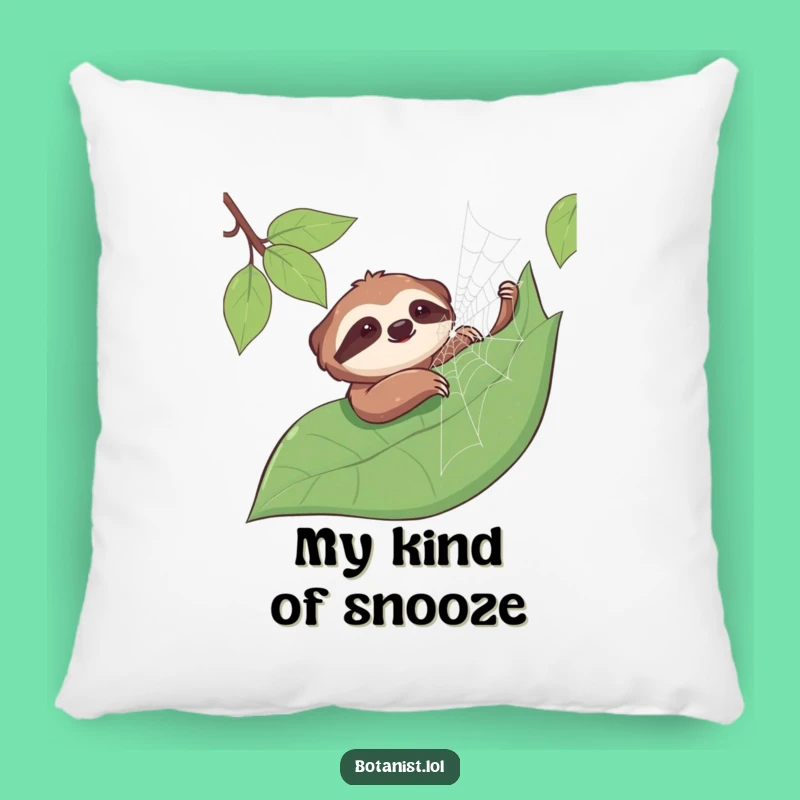 Funny Sloth Spiderweb Pillow: Comfy Calm, Hilarious Gift for Relaxation