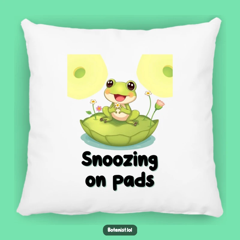 Funny Delighted Frog Lily Pad Pillow - Cozy Comfort with a Touch of Pondside Whimsy